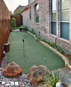 side of house landscaping ideas- add a putting green